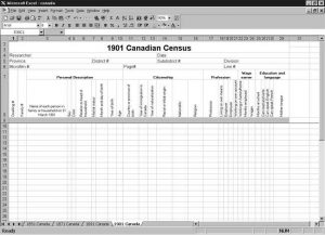 CensusTools: 1901 Canadian Census Spreadsheet