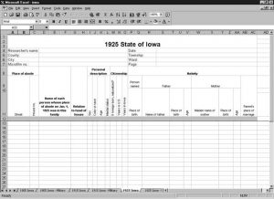 CensusTools 1925 Iowa Census Template