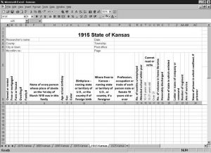 CensusTools 1915 Kansas Census Template