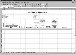 CensusTools 1895 Minnesota Census Template